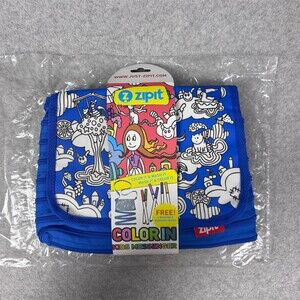 Zipit Color In Kids Messenger Bag Blue w/ 6 Washable Markers Small